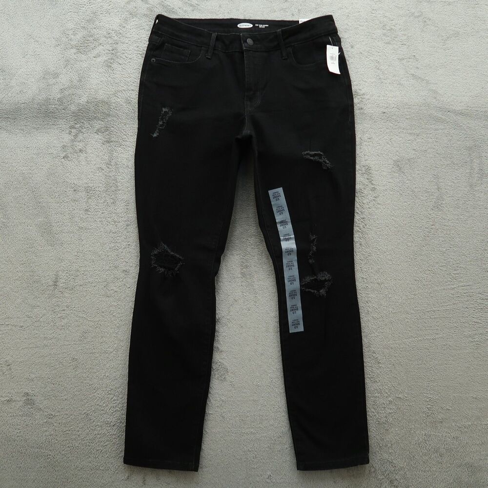 Old Navy Jeans Women's 10S Mid-Rise Pop Icon Skinny 28" Inseam Distressed NWT